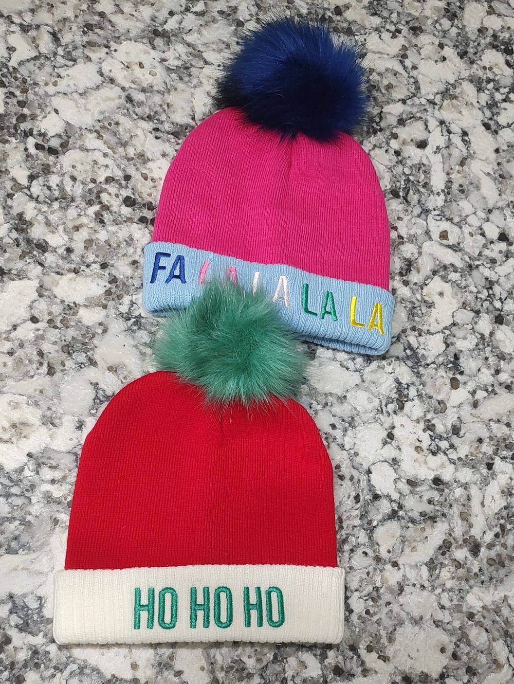 Kids Holiday Pom Beanies NWOT